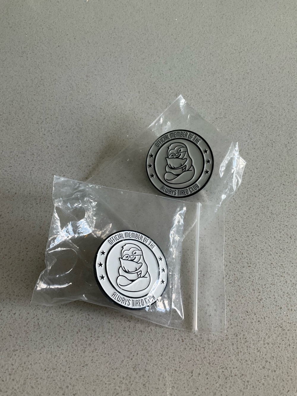 Official Member Always Tired Club Sloth Enamel Pin - New